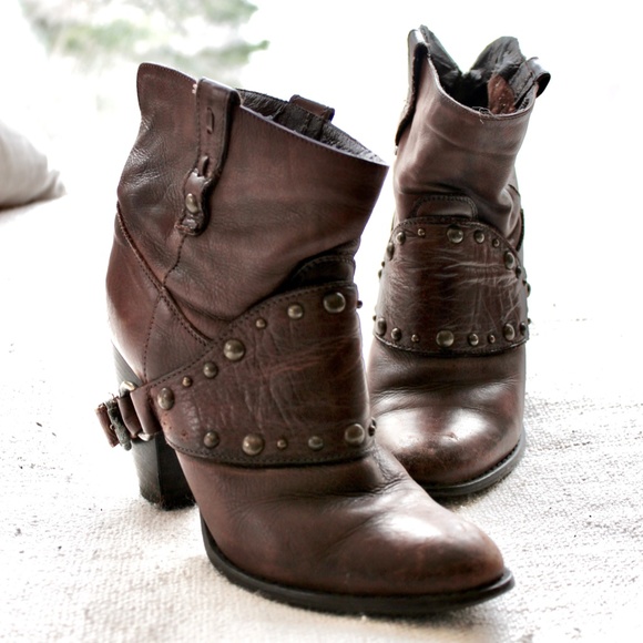 Browns Chocolate Heeled Ankle Boots - Picture 1 of 7